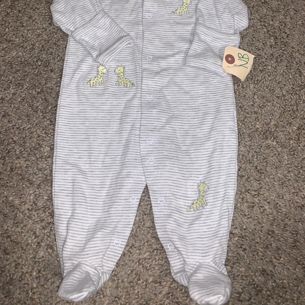 Stripped one piece for 0-3 months with giraffes